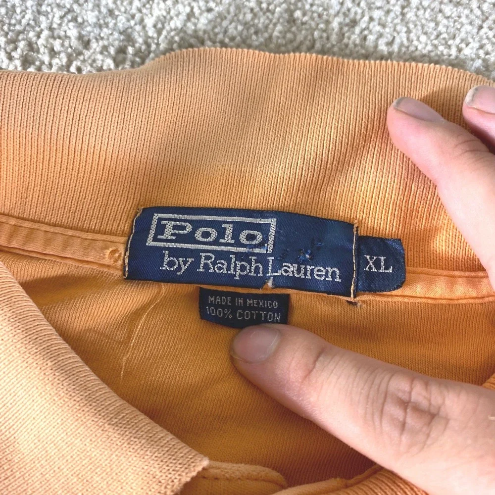 Polo Ralph Lauren Polo Shirt Mens XL Orange Short Sleeve Pony Logo Preppy